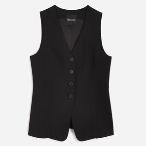 Madewell Cutaway Long Vest - Size 6 - Black
